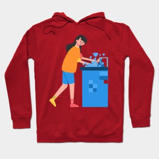 Hand Drawn "Woman Washing Hands" Hoodie